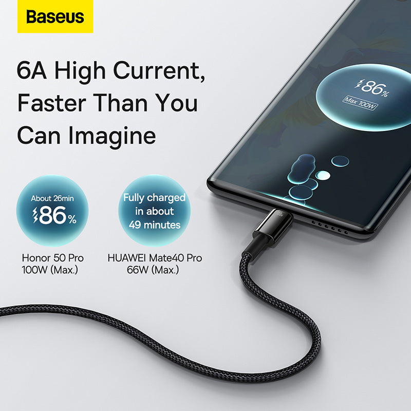 Baseus PD100W 2m/1m USB C Cable for MacBook Fast Charging USB to Type C Cable For Xiaomi Samsung Huawei Phone Charging Cable