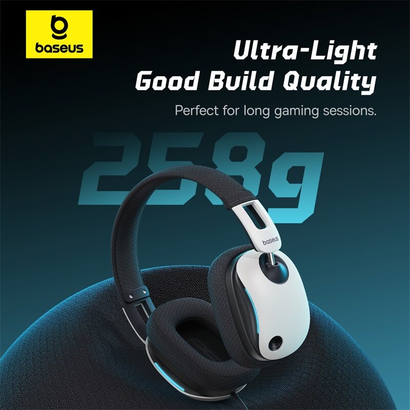 Baseus GoPlay 1+ Max Gaming Wired Headphones7.1 Virtual Surround Sound High SNR for Crisp Audio 40mm+10mm Dual Large Drivers