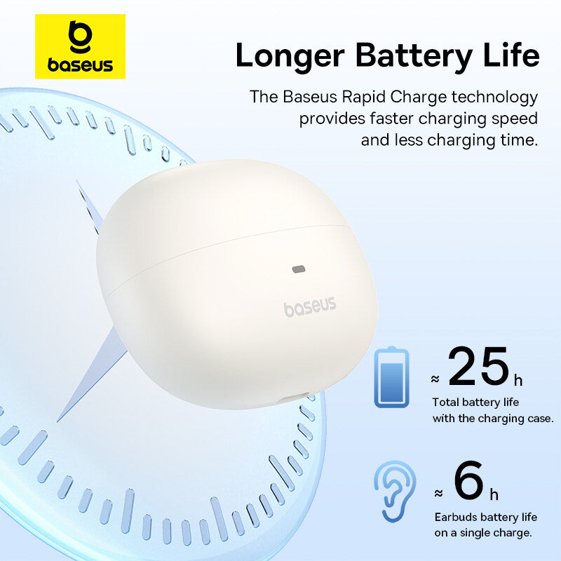 Baseus AirGo AS01 Clip On Open-Ear Bluetooth Wireless Earbuds With Dual ENC Mics Ultra-Lightweight Earphone