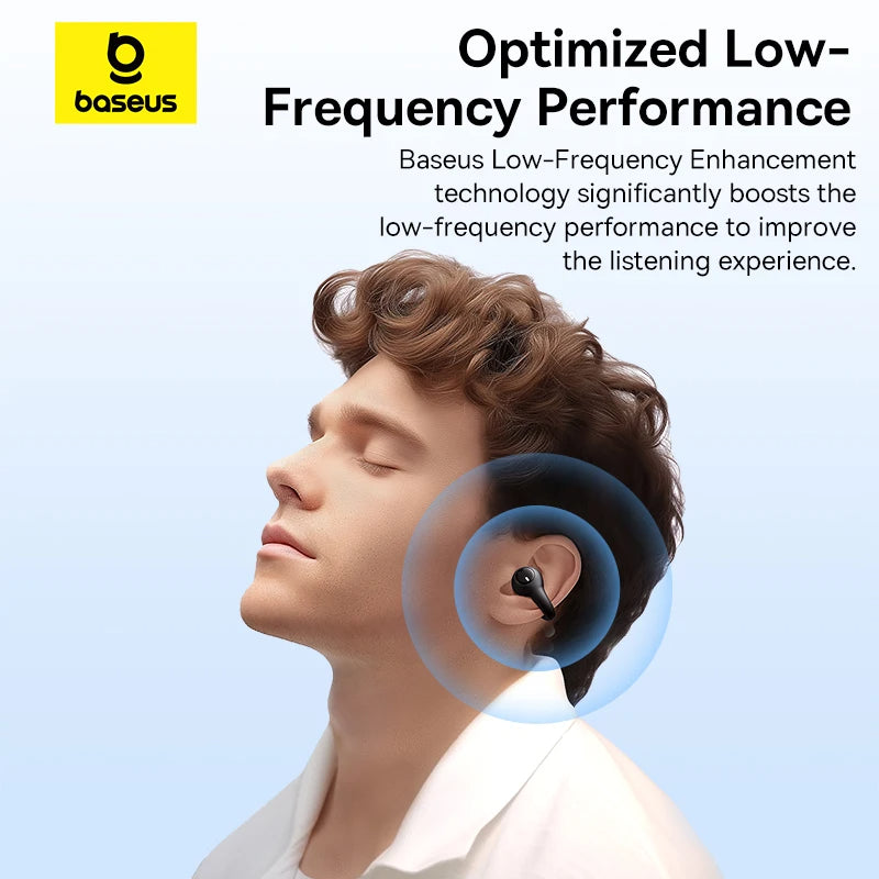 Baseus AirGo AS01 Clip On Open-Ear Bluetooth Wireless Earbuds With Dual ENC Mics Ultra-Lightweight Earphone