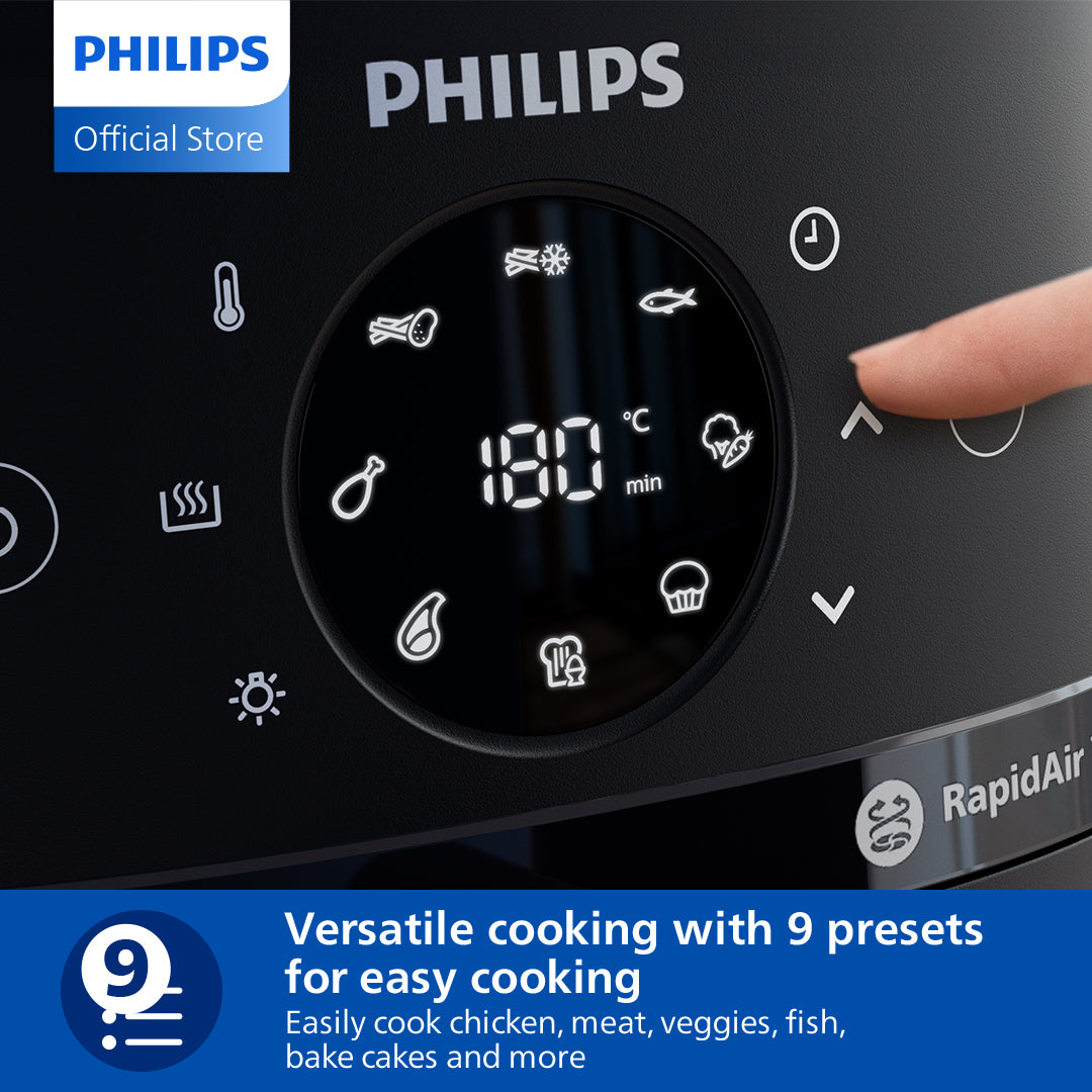 Philips NA231/09 | 13-in-1 Airfryer | 6.2L Capacity | RapidAir Tech - Deliciously Crisp | 13 Cooking Modes: Frill, Grill, Bake... ++ | See-Thru Window | Up to 90% Less Fat | Touch Screen | Even Cookin