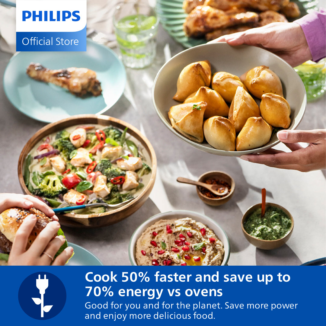 Philips NA231/09 | 13-in-1 Airfryer | 6.2L Capacity | RapidAir Tech - Deliciously Crisp | 13 Cooking Modes: Frill, Grill, Bake... ++ | See-Thru Window | Up to 90% Less Fat | Touch Screen | Even Cookin