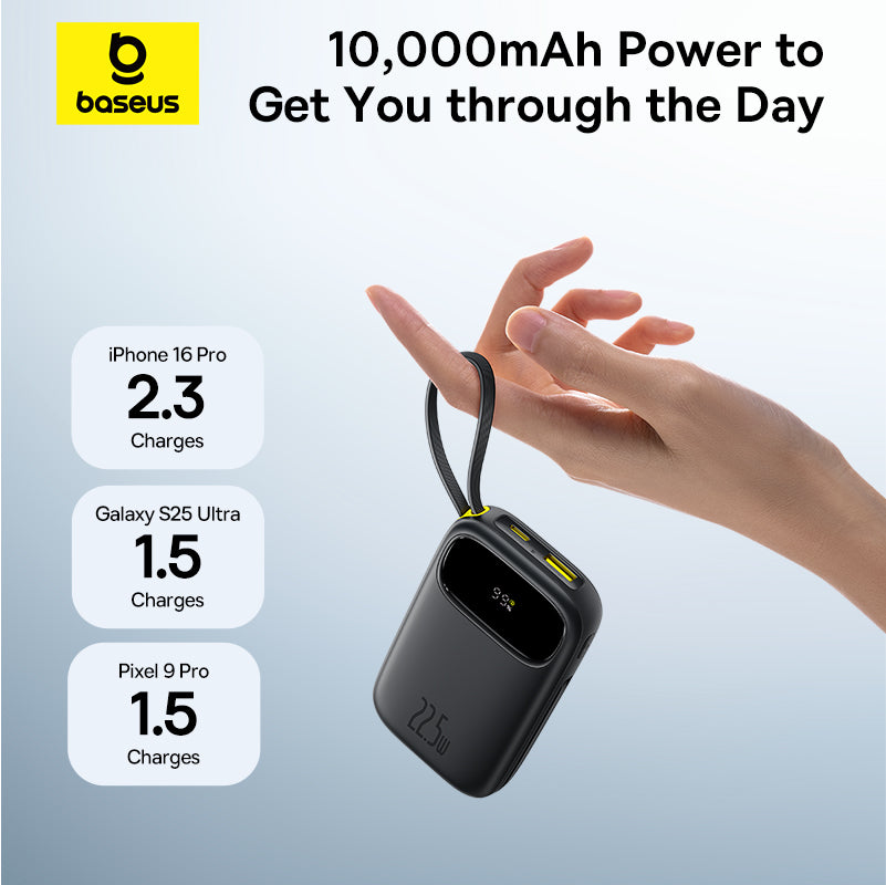 【New&Upgraded】Baseus EnerFill FC31 Power Bank 20000mAh 22.5W Fast Charging | Digital Display | Dual Cables 10% Smaller