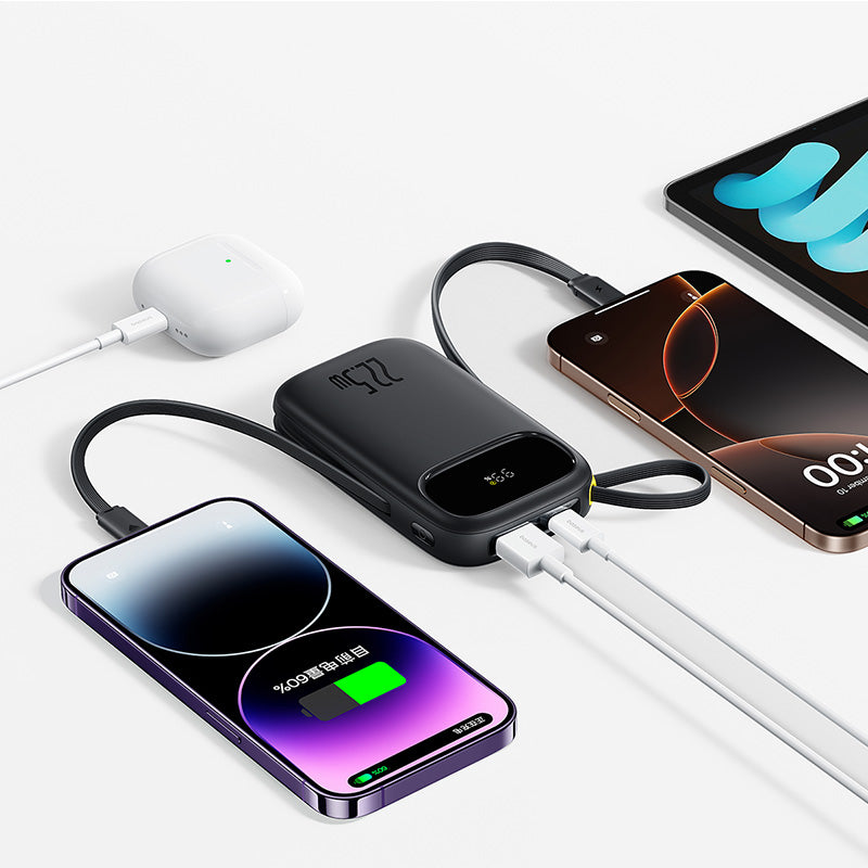 【New&Upgraded】Baseus EnerFill FC31 Power Bank 20000mAh 22.5W Fast Charging | Digital Display | Dual Cables 10% Smaller