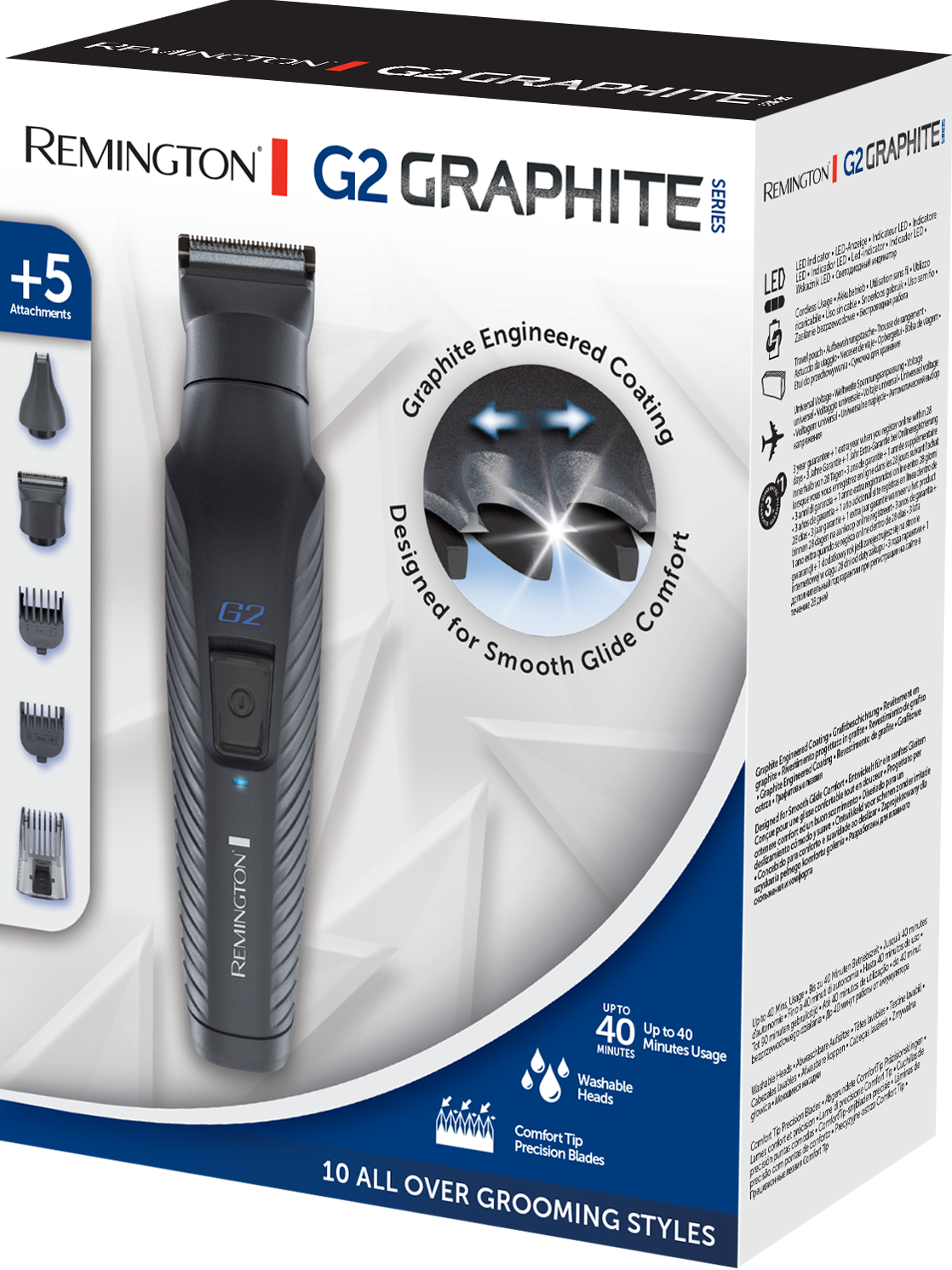 Remington PG2000 Graphite Series G2 Personal Groomer |Multi-Grooming Kit