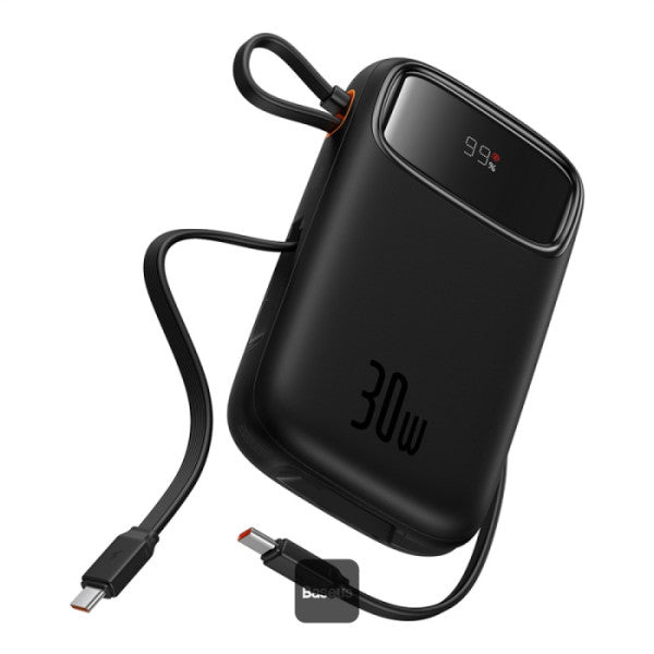 Baseus Qpow 2 Digital Display Fast-Charging Power Bank with 2 Built-in Type-C Cable 10000mAh 30W