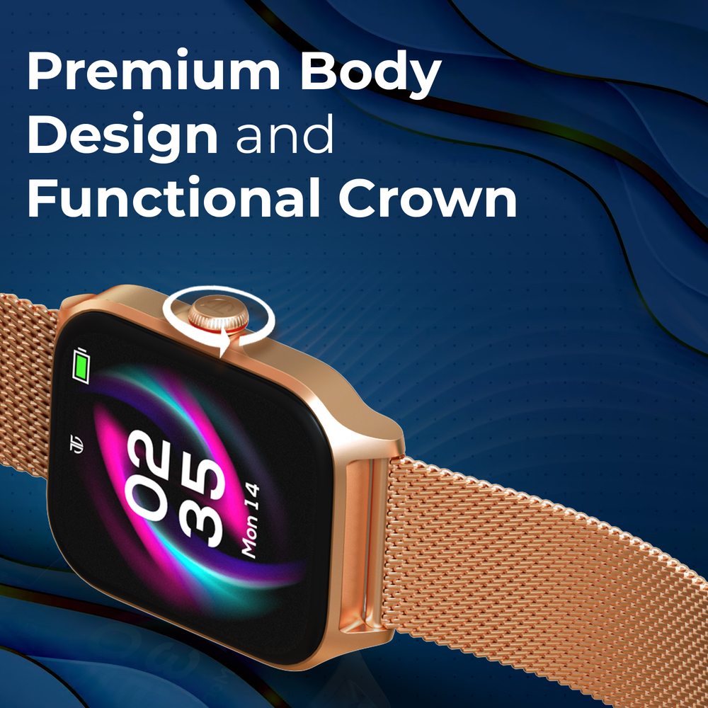 Titan Zeal with 4.69 cm AMOLED Display with AOD, Functional Crown, BT Calling, Smartwatch with Black Leather Strap