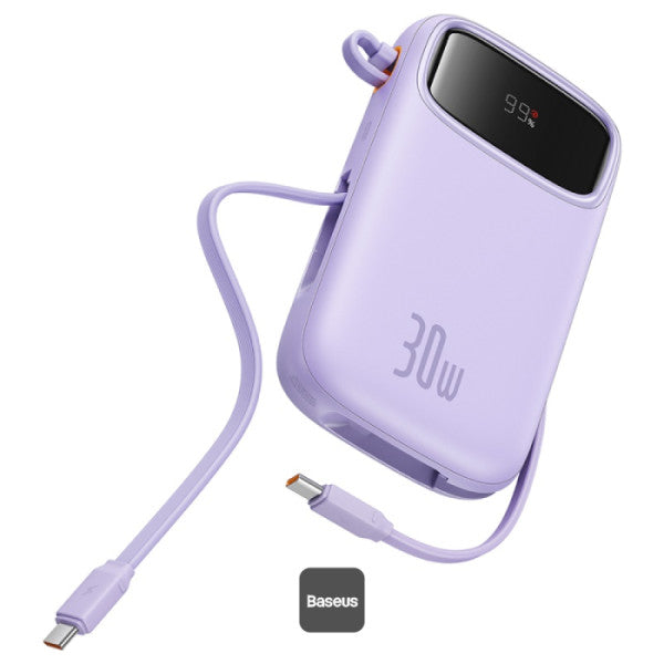 Baseus Qpow 2 Digital Display Fast-Charging Power Bank with 2 Built-in Type-C Cable 10000mAh 30W