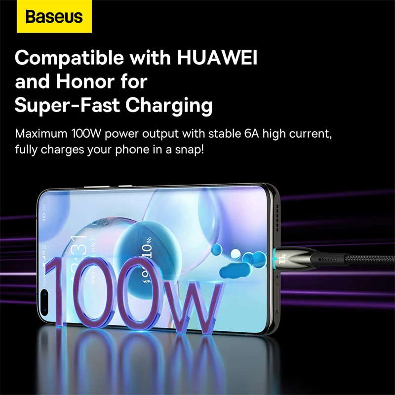 Baseus Glimmer Series Fast Charging Data Cable USB to Type-C 100W 1m/2m