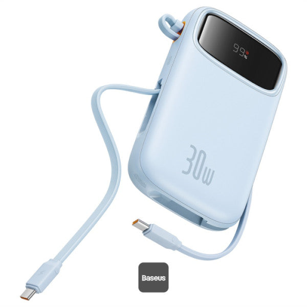 Baseus Qpow 2 Digital Display Fast-Charging Power Bank with 2 Built-in Type-C Cable 10000mAh 30W