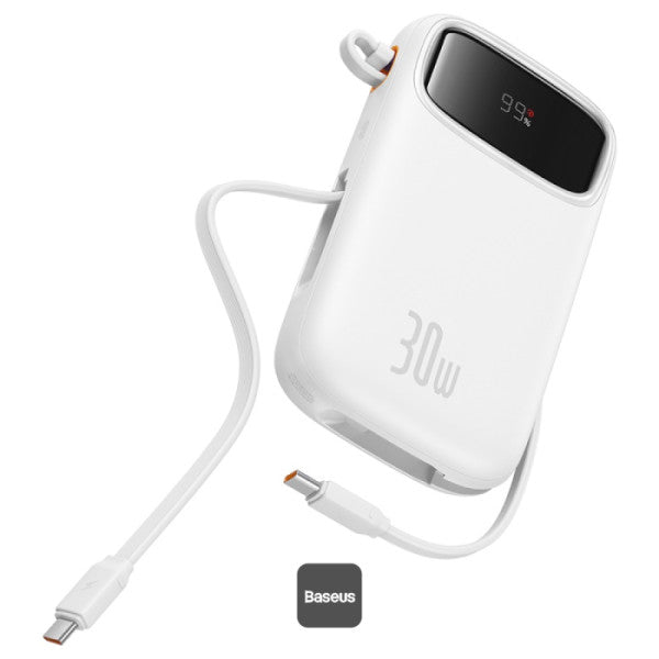 Baseus Qpow 2 Digital Display Fast-Charging Power Bank with 2 Built-in Type-C Cable 10000mAh 30W