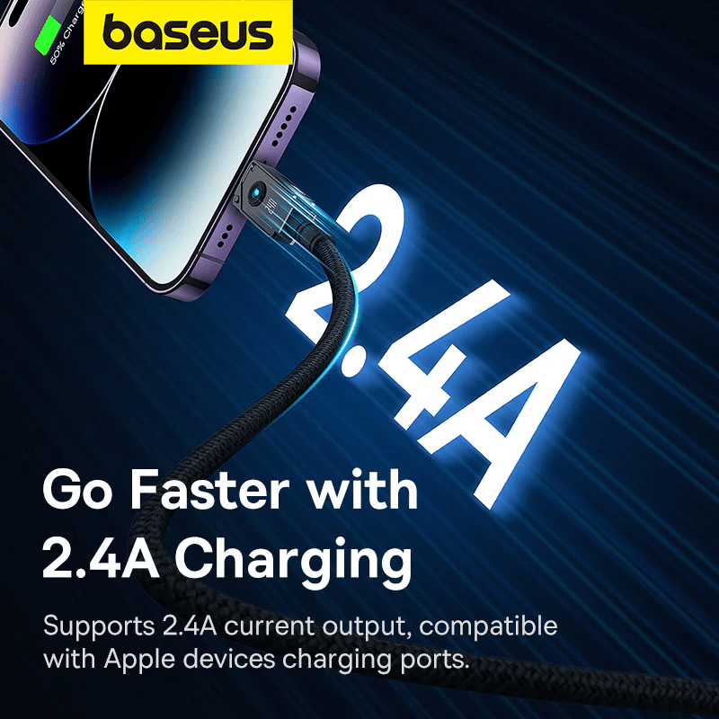 Baseus Unbreakable Series Fast Charging Data Cable USB to iP 2.4A 1m/2m