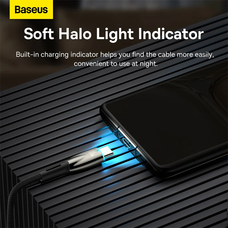 Baseus Glimmer Series Fast Charging Data Cable USB to Type-C 100W 1m/2m