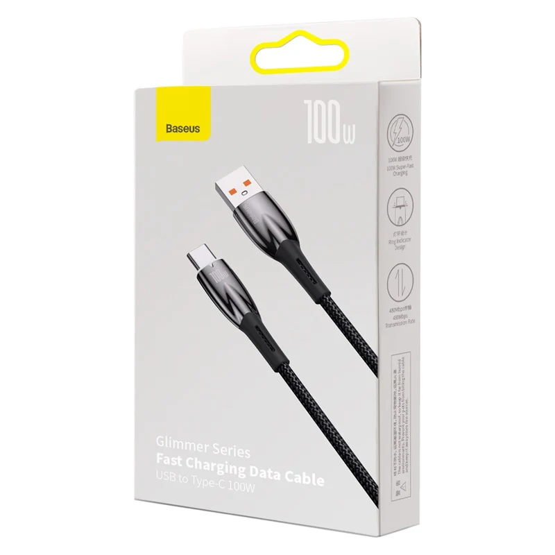 Baseus Glimmer Series Fast Charging Data Cable USB to Type-C 100W 1m/2m