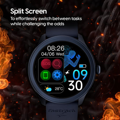 Fastrack Reflex Invoke Smartwatch Black: BT Calling, Advanced Chipset, Breathing Rate, IP68