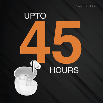 Just Corseca Spectre Wireless Earbuds : ANC | ENC | Quad Mike | Soft Touch (White)