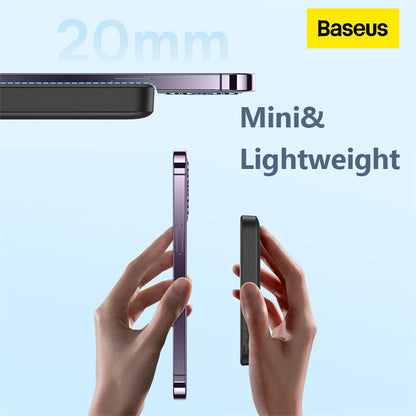 Baseus 10000mAh PD 20W Power Bank USB Type C Mini Magnetic Wireless Charge with Auto-wake Powerbank For iPhone 16 15 14 Pro Max