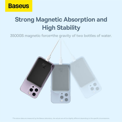 Baseus 10000mAh PD 20W Power Bank USB Type C Mini Magnetic Wireless Charge with Auto-wake Powerbank For iPhone 16 15 14 Pro Max