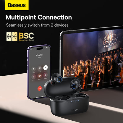 Baseus MA10 Wireless Earbuds Bluetooth 5.3 Bluetooth Earpiece Earphone CVC 48dB Noise Cancelling Earbuds Touch Control IP6 Dustproof and Waterproof
