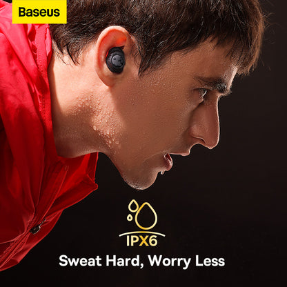 Baseus MA10 Wireless Earbuds Bluetooth 5.3 Bluetooth Earpiece Earphone CVC 48dB Noise Cancelling Earbuds Touch Control IP6 Dustproof and Waterproof