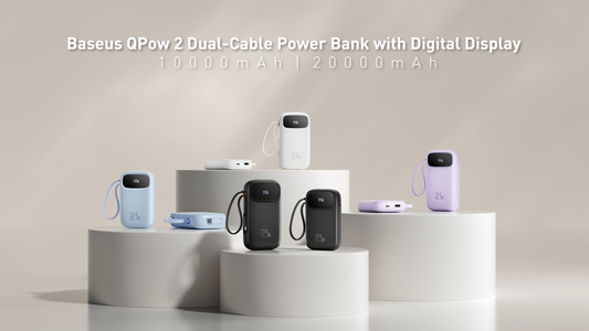 Baseus Power Bank 20000mAh/10000mAh PD 22.5W 20W Fast Charging Powerbank Dual-Cable Digital Display 4 Ports