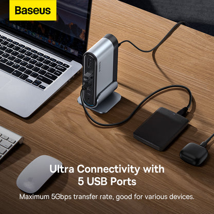 Baseus 17 in 1 USB C HUB Type C to Multi HDMI USB 3.0 with Power Adapter Docking Station for MacBook Pro RJ45 OTG USB Ports USB C HUB