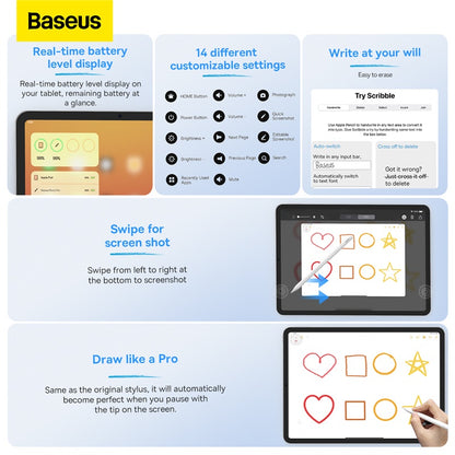 Baseus Stylus Pen For Apple Pencil 2 with Wireless Charging for iPad Air 4 Pro 11 12.9 Mini 6 Fine Point Stylus for Touch Screen