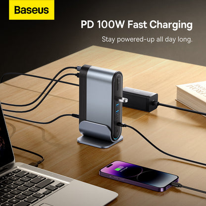 Baseus 17 in 1 USB C HUB Type C to Multi HDMI USB 3.0 with Power Adapter Docking Station for MacBook Pro RJ45 OTG USB Ports USB C HUB