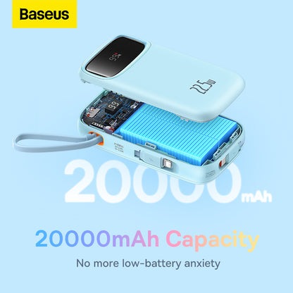 Baseus Power Bank 20000mAh/10000mAh PD 22.5W 20W Fast Charging Powerbank Dual-Cable Digital Display 4 Ports