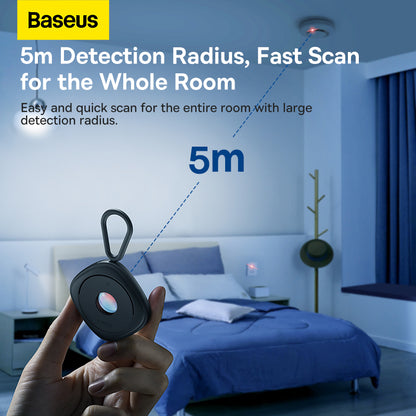 Baseus Mini Camera Detector Hidden Camera Portable Pinhole Hidden Lens Detect Gadget Anti-Peeping Detector With USB Cable For Travel Hotel