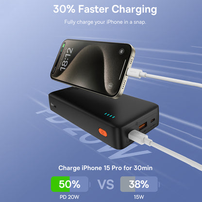 Baseus Airpow 20W Power Bank 20000mAh Fast Charge Powerbank for iPhone 15/14/13/12 Xiaomi
