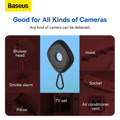 Baseus Mini Camera Detector Hidden Camera Portable Pinhole Hidden Lens Detect Gadget Anti-Peeping Detector With USB Cable For Travel Hotel
