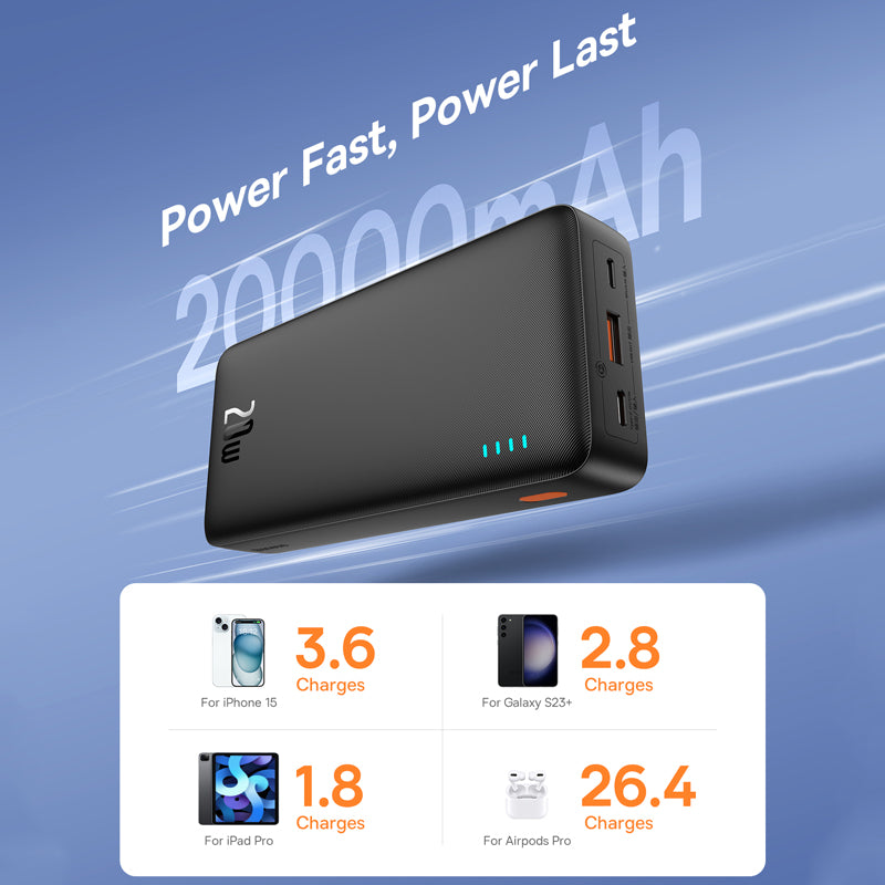 Baseus Airpow 20W Power Bank 20000mAh Fast Charge Powerbank for iPhone 15/14/13/12 Xiaomi