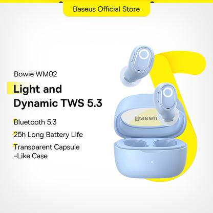 Baseus WM02 TWS Earbuds Bluetooth 5.3 Wireless Earphones with Mic Support Location APP