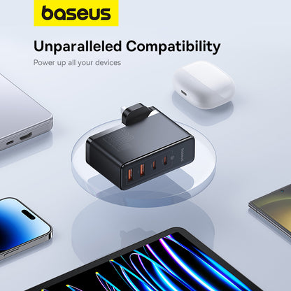 Baseus 100W GaN5 Pro 4-Port Fast Charger 2C+2U Charger for Phone Laptop Adapter Plug Travel Charger【Free 1M Type-C Cable】