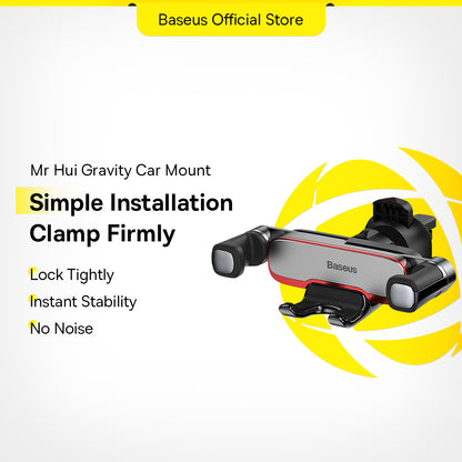 Baseus Car Phone Holder for Car Air Vent Mount Cell Phone Support Phone Holder Stand for iPhone Samsung Metal Gravity Phone Hold