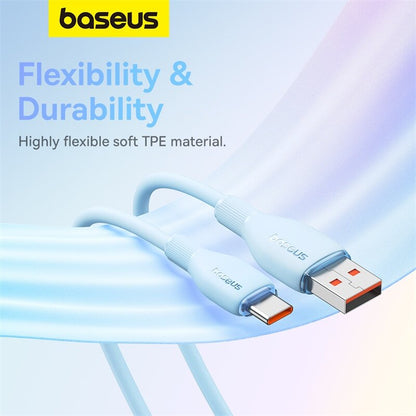 Baseus 100W USB to Type C Cable Charger 6A 3.0 QC Charge Fast Charging 480 Gbps Data Transfer for Samsung S23 Huawei Realme Xiaomi Laptop Android