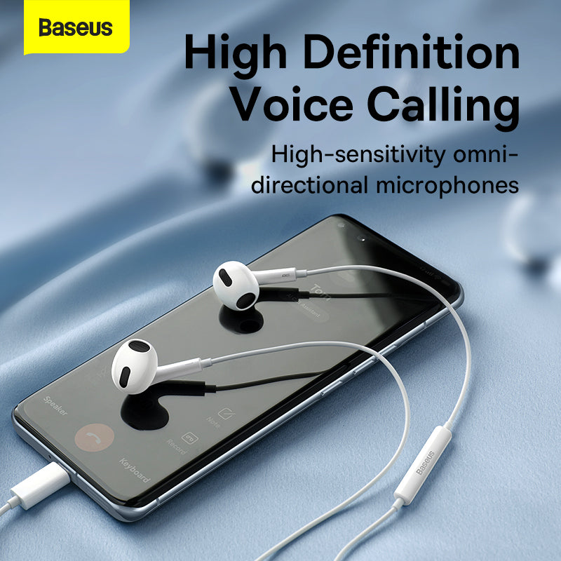 Baseus C17 Type-C Wired Earphones H17 3.5mm In Ear Earbuds With Mic For Xiaomi Samsung Huawei