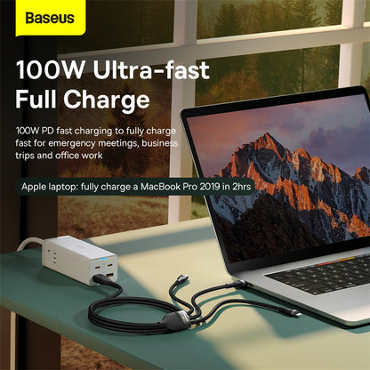 Baseus 100W 3 in 2 Charging Cable USB+USB-C to M+L+C 5A Type-C Super-Fast Charge for Huawei PD 20W 18W Quick charge for iphone 14 13 12 11