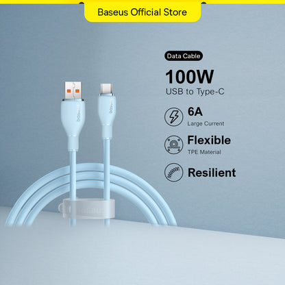 Baseus 100W USB to Type C Cable Charger 6A 3.0 QC Charge Fast Charging 480 Gbps Data Transfer for Samsung S23 Huawei Realme Xiaomi Laptop Android
