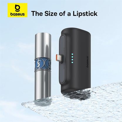 Baseus Fast Charging Power Bank with Built-in USB-C 5000mAh Portable Charger 20W for iPhone 15/15 Plus/15 Pro/15 Pro Max Sansung S22 and more