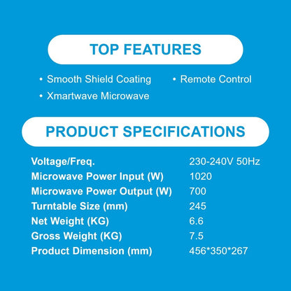 Midea 20L Black Solo Microwave Inverter Quattro Oven MMO-MM920MZ (MM920MZ)