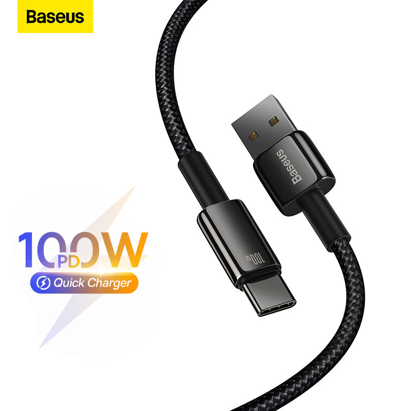Baseus PD100W 2m/1m USB C Cable for MacBook Fast Charging USB to Type C Cable For Xiaomi Samsung Huawei Phone Charging Cable