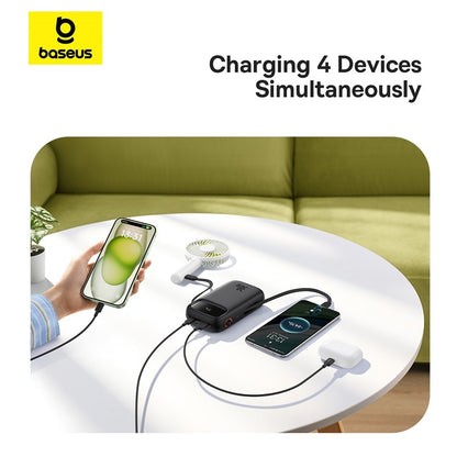 Baseus Qpow 2 Digital Display Fast-Charging Power Bank with 2 Built-in Type-C Cable 10000mAh 30W