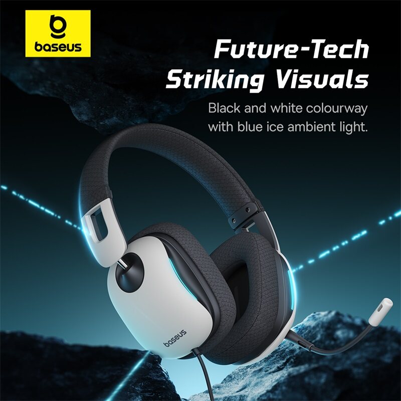 Baseus GoPlay 1+ Max Gaming Wired Headphones7.1 Virtual Surround Sound High SNR for Crisp Audio 40mm+10mm Dual Large Drivers