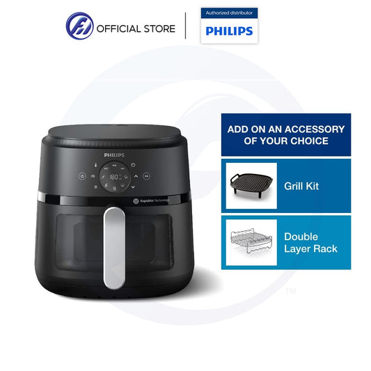 Philips NA231/09 | 13-in-1 Airfryer | 6.2L Capacity | RapidAir Tech - Deliciously Crisp | 13 Cooking Modes: Frill, Grill, Bake... ++ | See-Thru Window | Up to 90% Less Fat | Touch Screen | Even Cookin