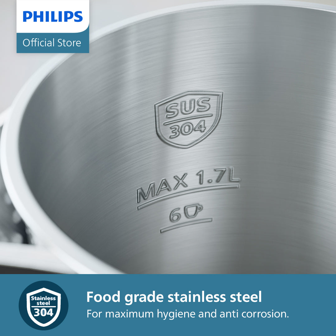 (NEW) PHILIPS Double Wall Kettle 5000 Series HD9395/90, 1.7L, Stainless Steel