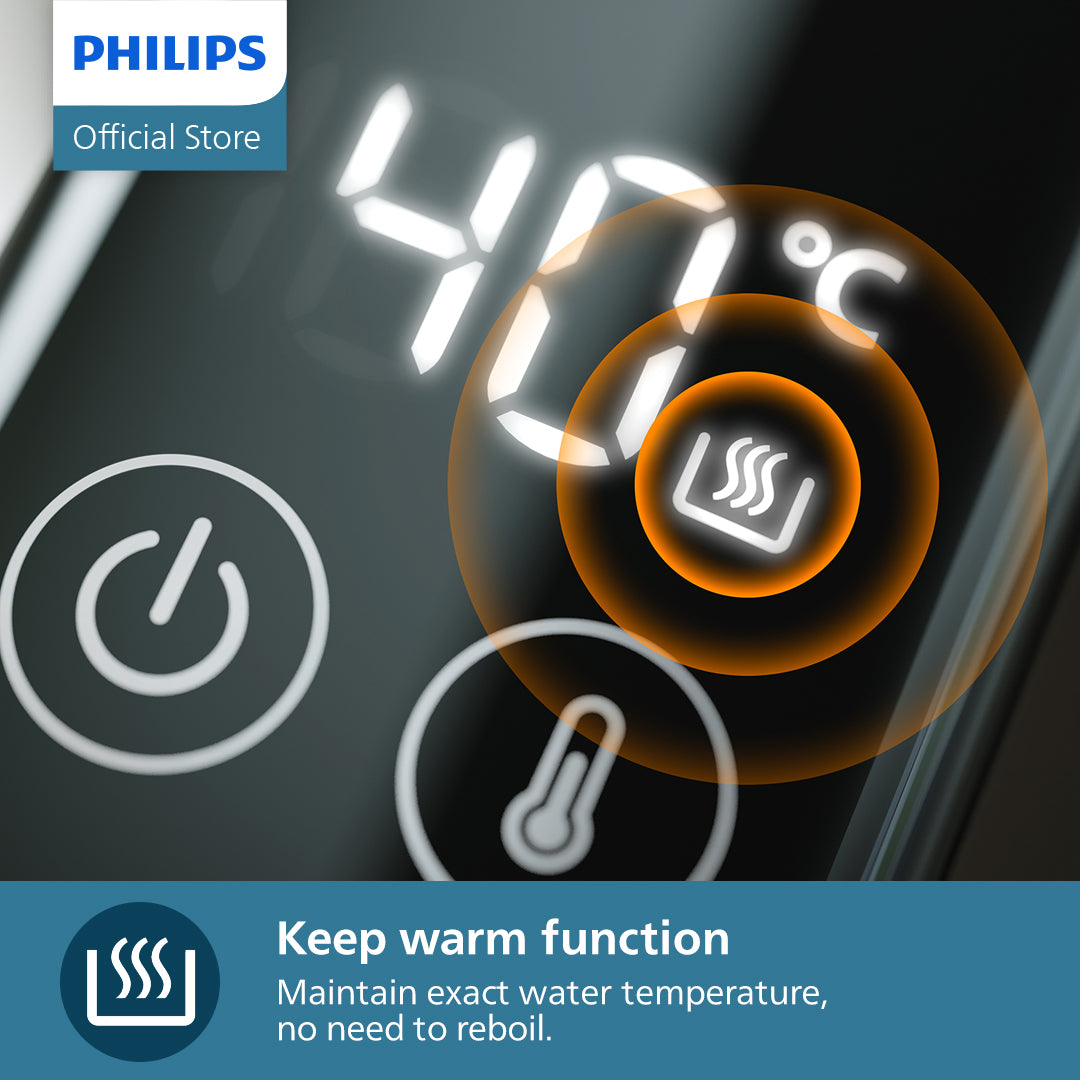 (NEW) PHILIPS Double Wall Kettle 7000 Series HD9396/90, 1.7L, Stainless Steel, Digital Display, Temperature Control
