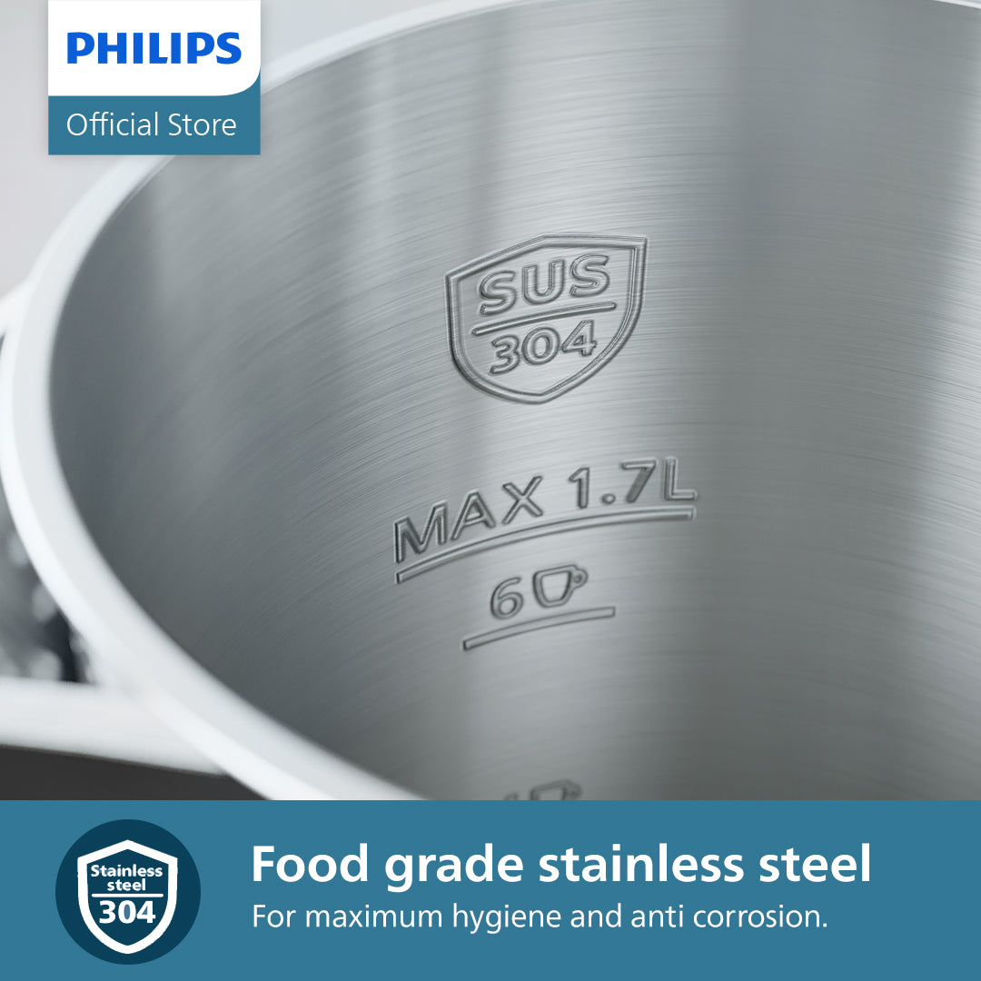 (NEW) PHILIPS Double Wall Kettle 7000 Series HD9396/90, 1.7L, Stainless Steel, Digital Display, Temperature Control