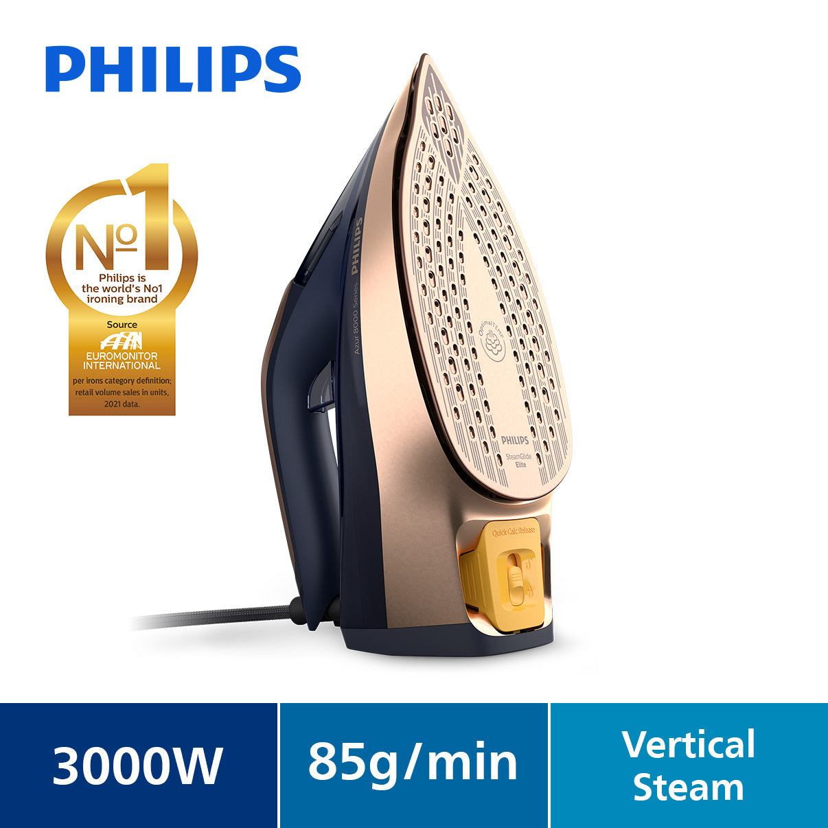 PHILIPS Azur Steam Iron 8000 series with OptimalTEMP technology - DST8050/26
